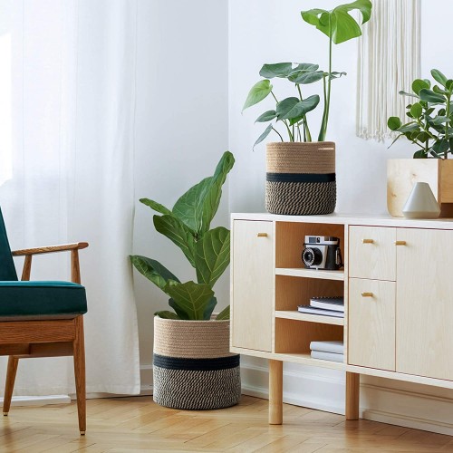 Black Jute Plant Baskets