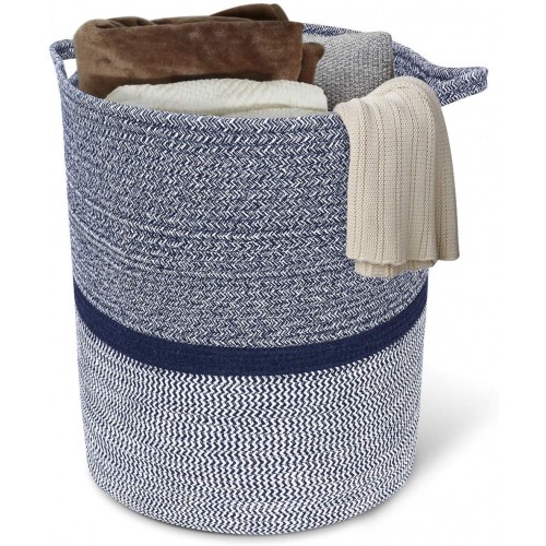 Navy Clothes Laundry Basket