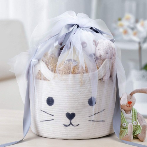 Cat White Nursery Basket