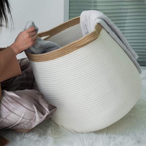 Boho Woven Laundry Basket