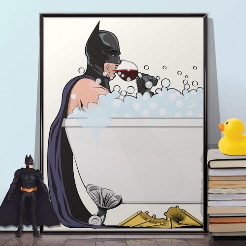Batman In The Bath Poster