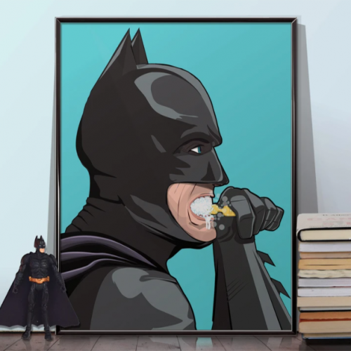 Batman Brushing Teeth Poster