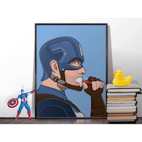 Captain America in The Bath Poster