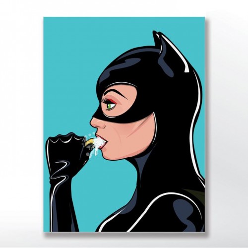 Catwoman Brushing Teeth Poster