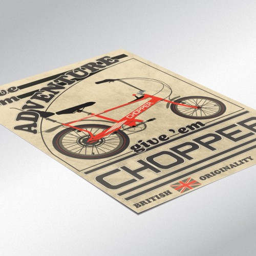 Retro Chopper Bicycle Poster