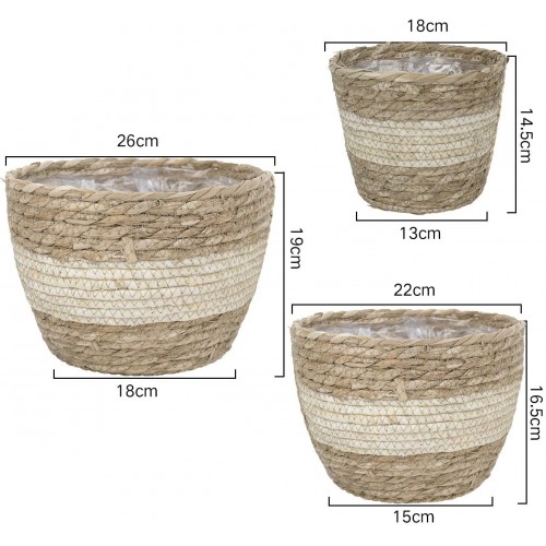 Natural Seagrass Planter Baskets
