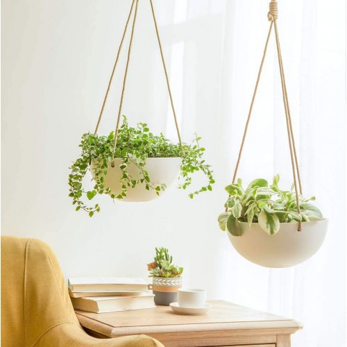 Minimalist Hanging Ceramic Planters