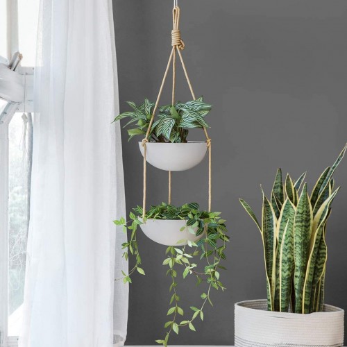 Ceramic Double Hanging Planter