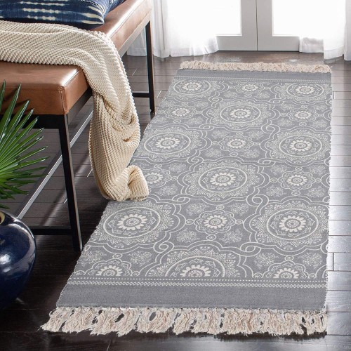 Grey Cotton Area Rug