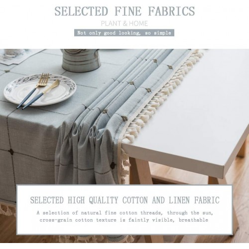 Cotton Linen Rectangular Tablecloth