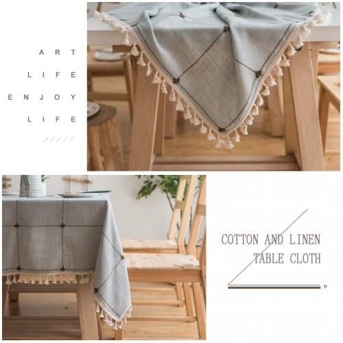 Cotton Linen Rectangular Tablecloth