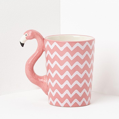 Chevron Tropical Pink Flamingo Mug