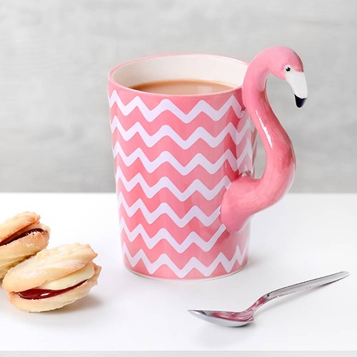 Chevron Tropical Pink Flamingo Mug